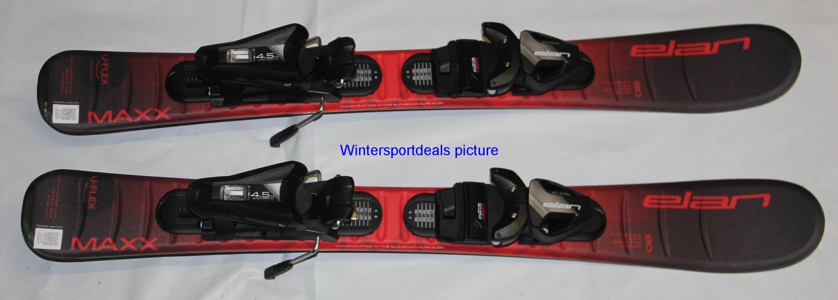 Elan Kids skis 80cm ELAN maxx red with EL4.5 GW System Size Adjustable bindings on Track on skis
