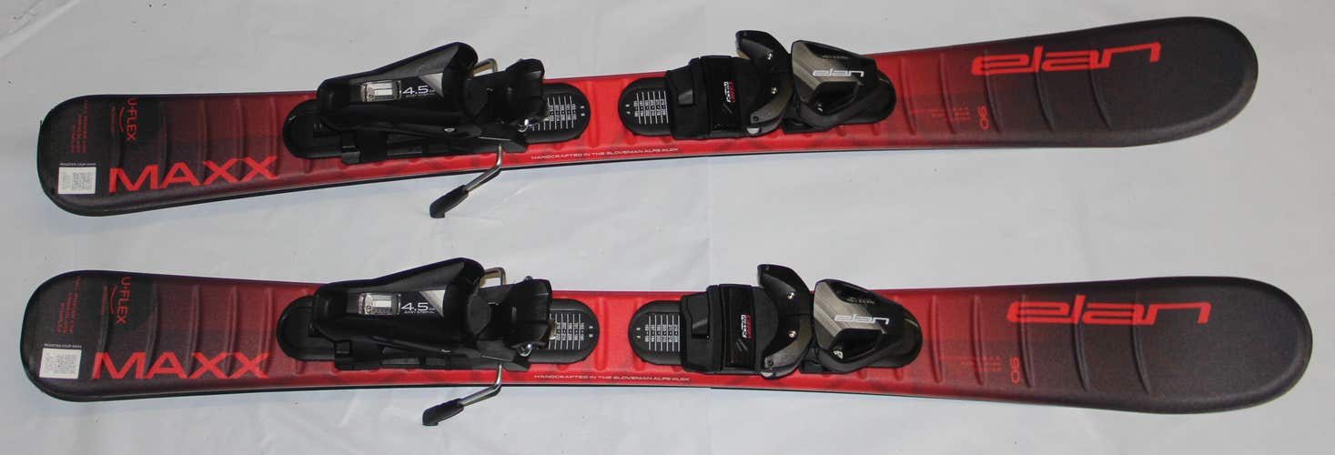 Elan Kids skis 90cm ELAN maxx red with EL4.5 GW System Size Adjustable bindings on Track on skis