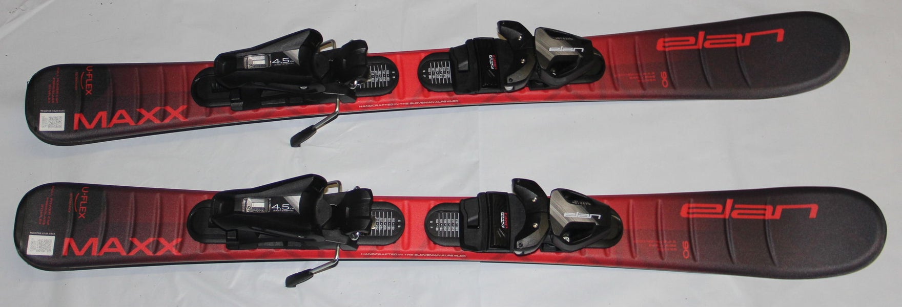 Elan Kids skis 90cm ELAN maxx red with EL4.5 GW System Size Adjustable bindings on Track on skis