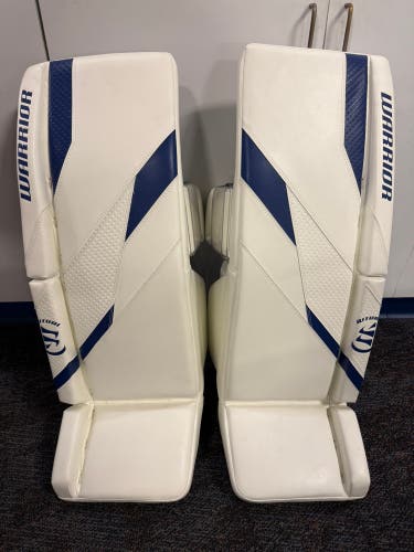 34" + 1.5” Warrior Ritual G7 Pro Goalie Leg Pads White/Royal Blue