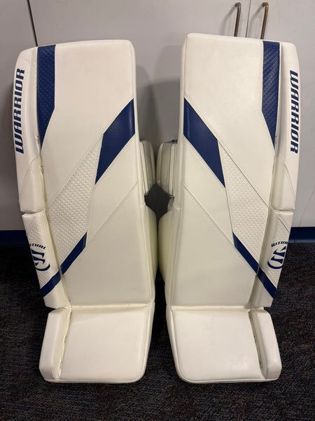 34" + 1.5” Warrior Ritual G7 Pro Goalie Leg Pads White/Royal Blue