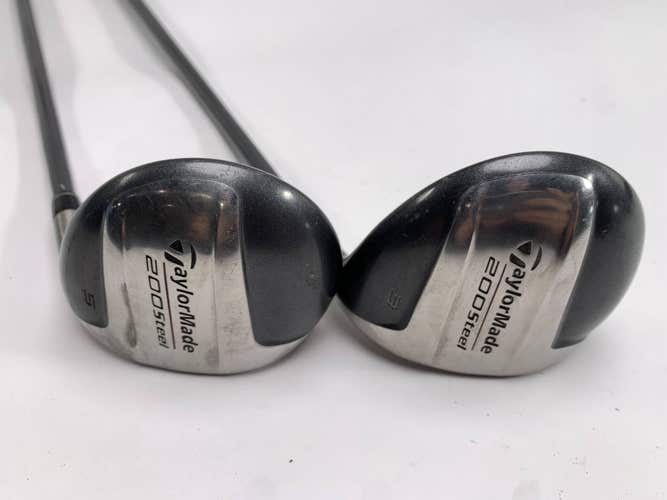 TaylorMade 200 Steel 3 & 5 Fairway Wood Set 15* 18* Lite 80g Regular Mens RH