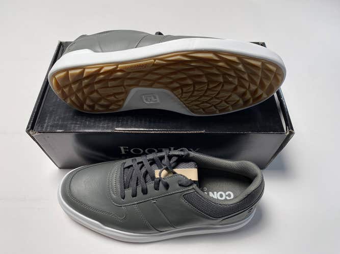 FootJoy Contour Casual Golf Shoes Charcoal Gray White Men's SZ 9.5 (54375)