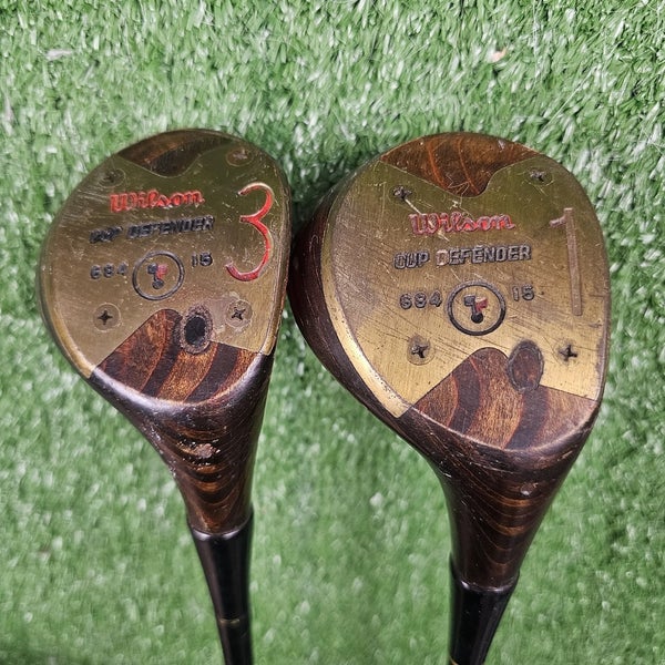 Vintage Wilson Patty Berg Cup Defender Wood Set 1W & 3W Aerflo Regular Steel RH