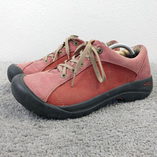 Keen Presidio Low Hiking Shoes Womens 8.5 Sneakers Henna Red Leather Outdoor