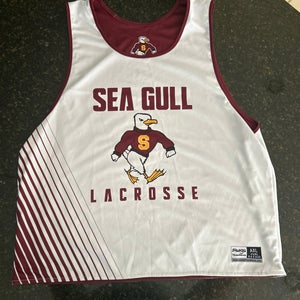 Salisbury Lacrosse Pinnie - White/Maroon Reversible (Adult XL) - Bundle for marasco123