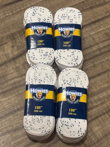 Howies Hockey 130” White Skate Laces Lot of 4 Pairs Brand New