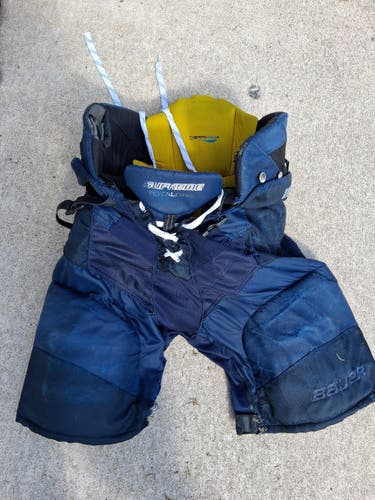 Men's Senior Medium Blue Bauer Supreme TotalOne Hockey Pants (Used)