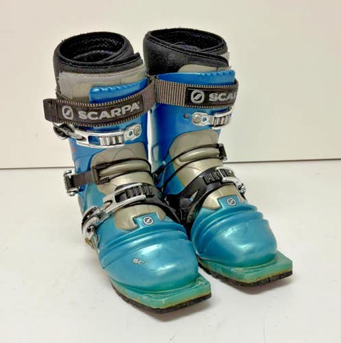 Scarpa T2X 3-Pin 75mm Telemark Ski Boots Wrap Liners MDP 25 US Women's 8 GREAT