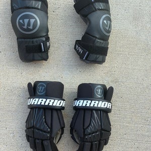 Black Warrior Burn Next Lacrosse Gloves and Elbows Combo (Used)