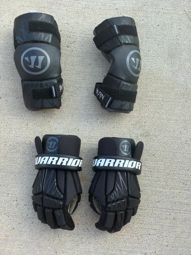 Black Warrior Burn Next Lacrosse Gloves and Elbows Combo (Used)