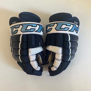 Like New Senior CCM HG4PC Pro Stock Size 14" Gloves Navy/White/Baby Blue