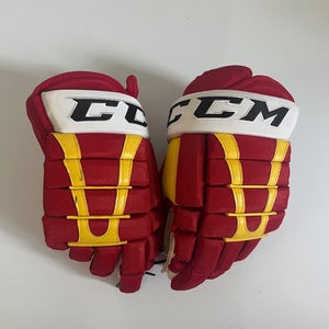 Like New Senior CCM HG4PC Pro Stock 14" Gloves Red/Yellow/White/Black