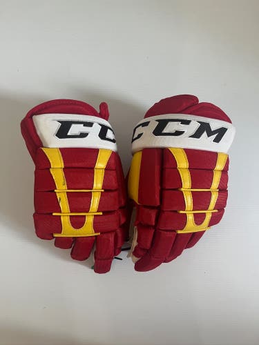 Like New Senior CCM HG4PC Pro Stock 14" Gloves Red/Yellow/White/Black