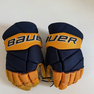 Used Bauer Vapor Pro Team Pro Stock Hockey Gloves Size 13" Navy/Yellow