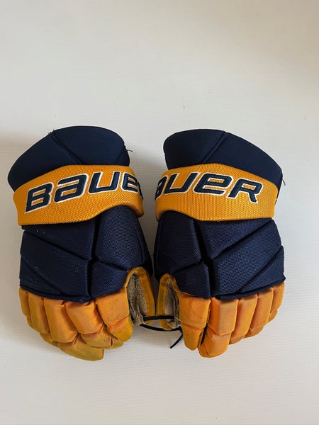 Used Bauer Vapor Pro Team Pro Stock Hockey Gloves Size 13" Navy/Yellow