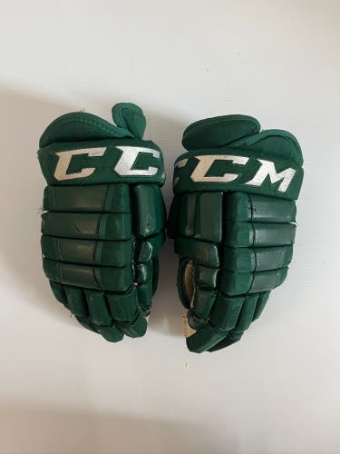 Used Senior CCM HG98 Pro Stock 14" Gloves Green/White