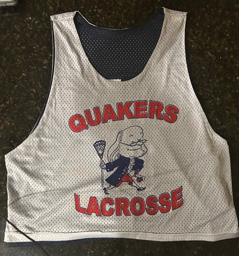 Penn Lacrosse Pinnie - White/Navy Reversible (Adult L/XL)