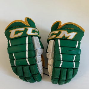 Used Senior CCM HG97 Pro Stock Size 14" Gloves Green/White/Gold