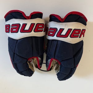 Used Senior Bauer Vapor Pro Team Pro Stock Size 14" Gloves Navy/Red/White