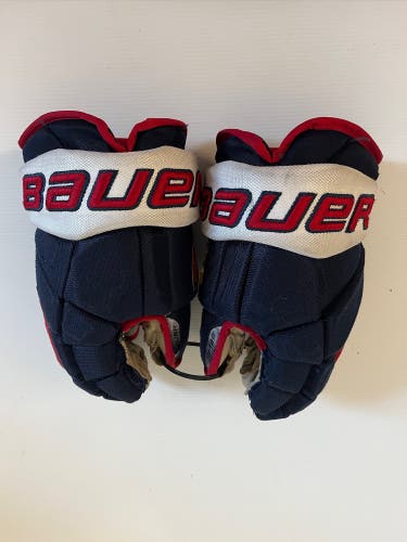 Used Senior Bauer Vapor Pro Team Pro Stock Size 14" Gloves Navy/Red/White
