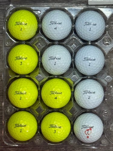 12 Titleist AVX Golf Balls - 5A MINT CONDITION ONLY, Some Yellow