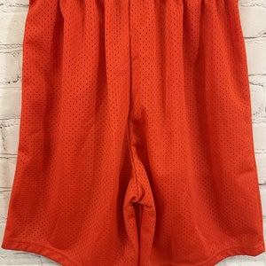 Alleson Athletic Small Youth Basket Ball Jersey Shorts Elastic Waistband Orange