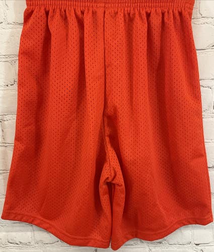 Alleson Athletic Small Youth Basket Ball Jersey Shorts Elastic Waistband Orange