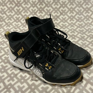 Black Kid's 6Y (Big Kids / Youth) Under Armour Bryce harper High Top Molded Cleats (Used)