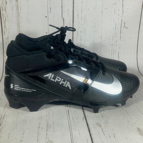 Nike Alpha Menace 4 Pro Black Football Cleats Mens Size 10 FD7037-002