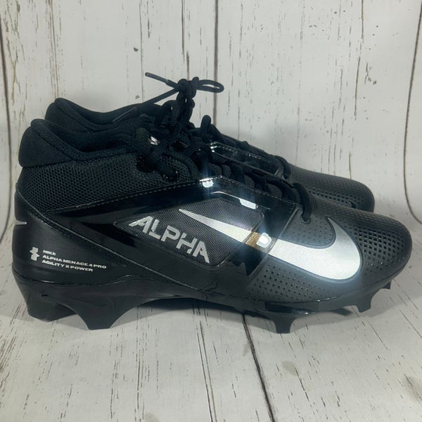 Nike Alpha Menace 4 Pro Black Football Cleats Mens Size 10 FD7037-002