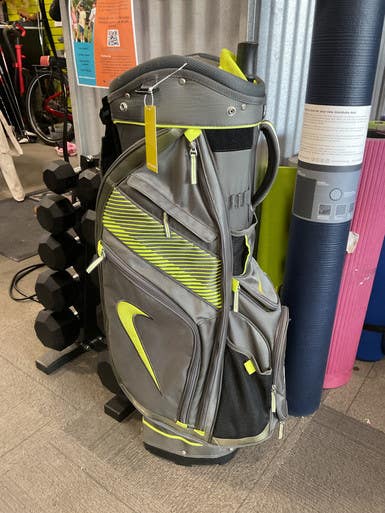 Used Nike 14 WAY STAND BAG Mens Stand Bag Neon Green 11614