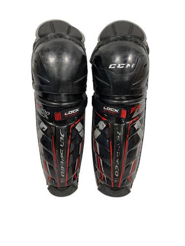 Used CCM JETSPEED FT 390 Junior Shin Guards Black 12" 11847-S000028984