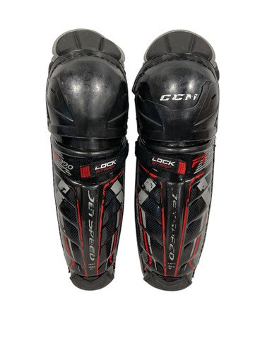 Used CCM JETSPEED FT 390 Junior Shin Guards Black 12" 11847-S000028984