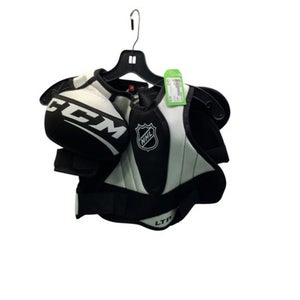 Used CCM LTP Junior Shoulder Pads Black And White LG 11347-S000253997