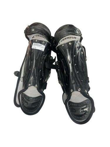 Used Champro YTH SHIN GUARDS Catchers Leg Guards Black Youth 11833-S000165625