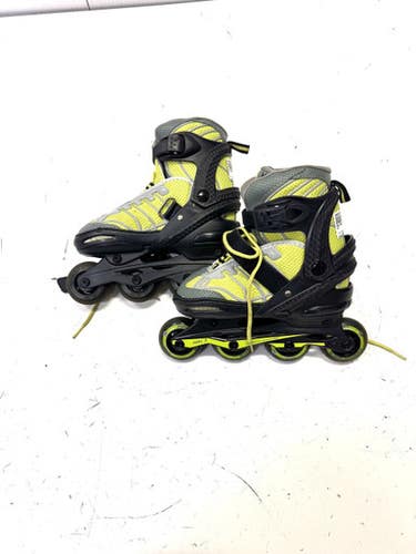 Used DBX ABEC 5 ADJ 1-4 Junior Rec Fitness Skates Neon Green Adjustable 11860-S000296748