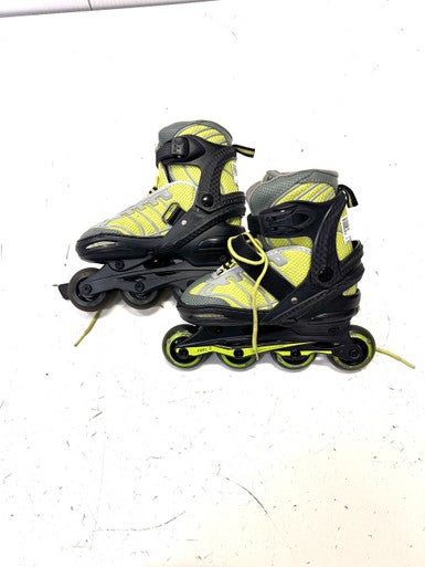 Used DBX ABEC 5 ADJ 1-4 Junior Rec Fitness Skates Neon Green Adjustable 11860-S000296748