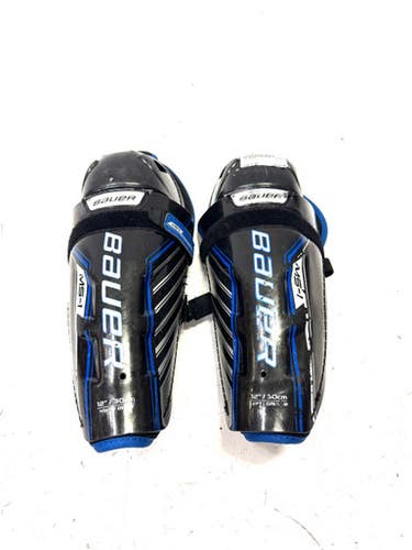 Used Bauer MS1 Intermediate Shin Guards Black 12" 11860-S000296724