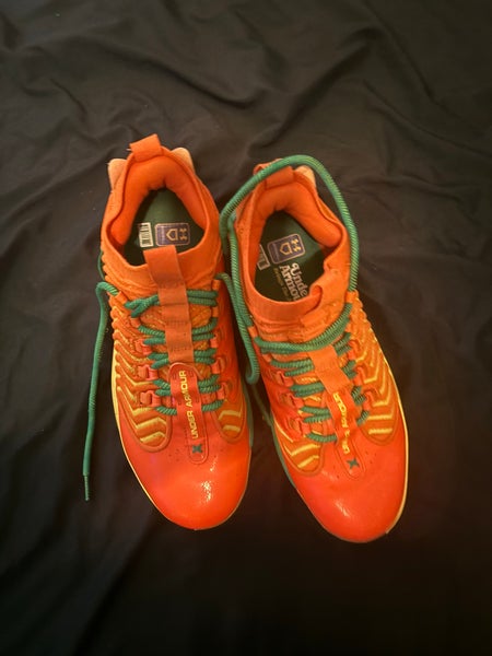 Orange Men's Size M 10.5 (W 11.5) Under Armour Harper 9 Low Top Molded Cleats (Used)