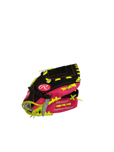 Used Rawlings PLAYER SERIES BB/SB Glove T-ball Black And Pink 9 1/2" 11692-S000140283
