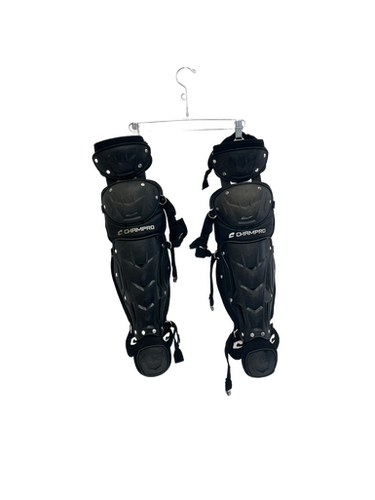 Used Champro 9-12 Catchers Leg Guards Black Junior 11692-S000140287