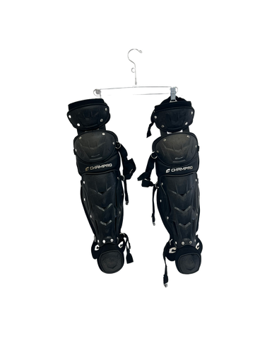 Used Champro 9-12 Catchers Leg Guards Black Junior 11692-S000140287