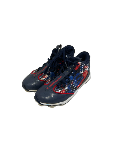 Used Under Armour HARPER 9 RM BB/SB Cleats White/Royal/Red Junior 03 11692-S000140302