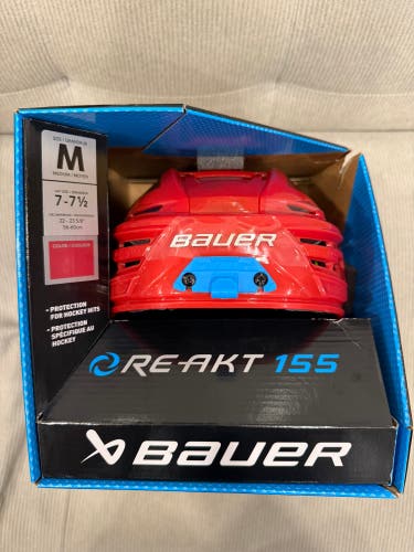 New! Red Medium Bauer Re-Akt 155 Hockey Helmet Senior ReAkt Re Akt