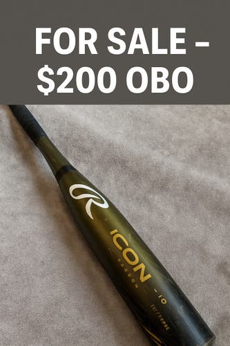 2024 Rawlings Icon Composite USSSA Certified Bat (-10) 20 oz 30" (Used)