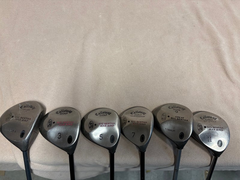 Men's Callaway Big Bertha War Bird Right Handed Clubs (Full Set) Regular Flex 6 Pieces (Used)