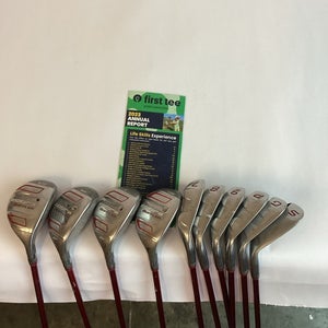 Cobra Baffler Red Hybrids Irons Set 3-PW, GW, SW With Lite Senior Graphite Shaft