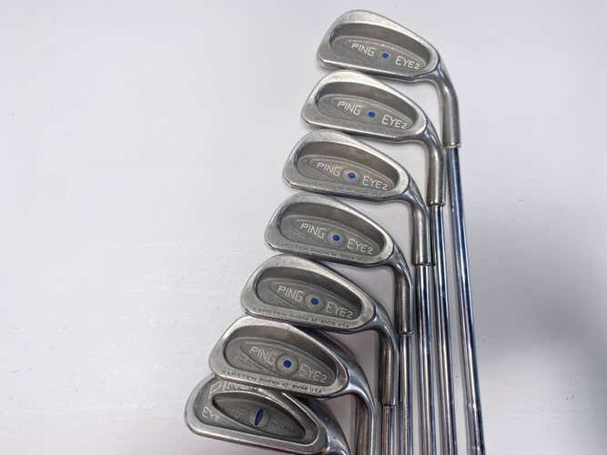 Ping Eye 2 Iron Set 3-PW Blue Dot 1* Up Karsten ZZ-Lite Stiff RH No 7i
