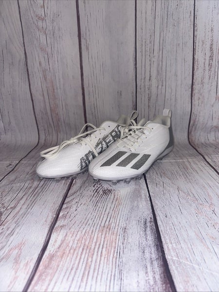 Adidas Adizero Spark Football Cleats White Silver Men`s Shoes Size 8.5 New